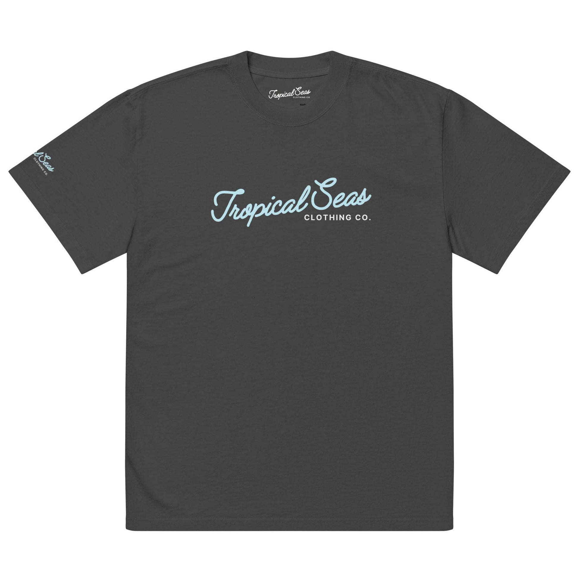Oversized Tropical Seas Printed Faded T-shirt
