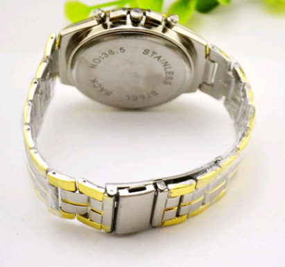 Men's Fashion Steel Band Watch with Three Eyes and Six Needles