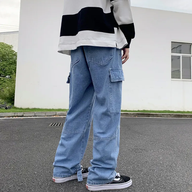 Men's Wide Leg Hip Hop Casual Jeans