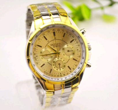 Men's Fashion Steel Band Watch with Three Eyes and Six Needles