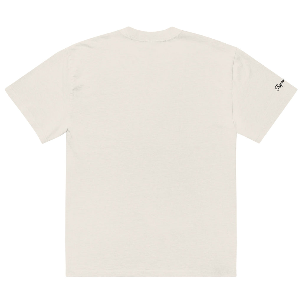 Oversized Tropical Seas Printed Faded T-shirt