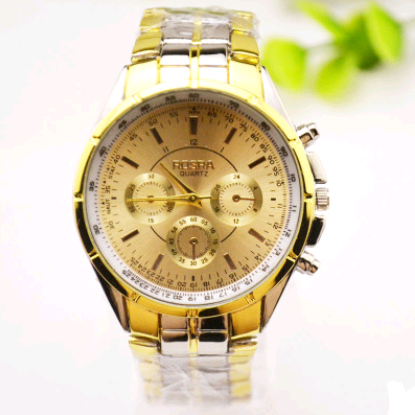 Men's Fashion Steel Band Watch with Three Eyes and Six Needles